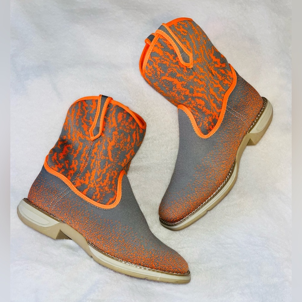 Laredo Orange and Gray Western Comfy Boots